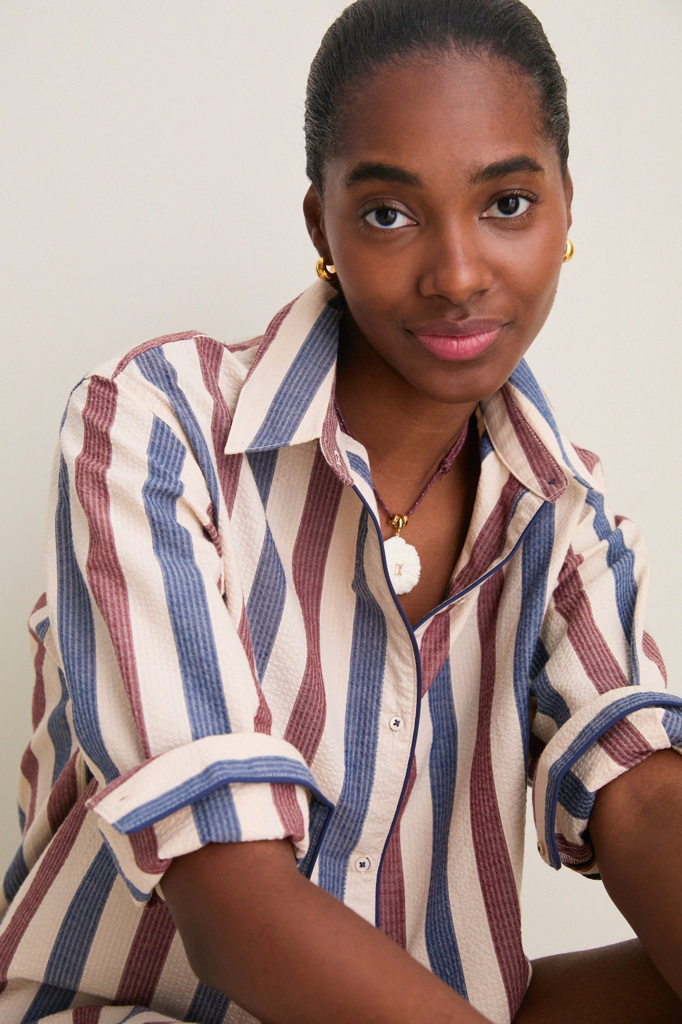 Boardwalk Stripe Seersucker Button Down Dooley Shirt
