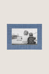 Heather Blue Faux Grasscloth 4x6 Frame