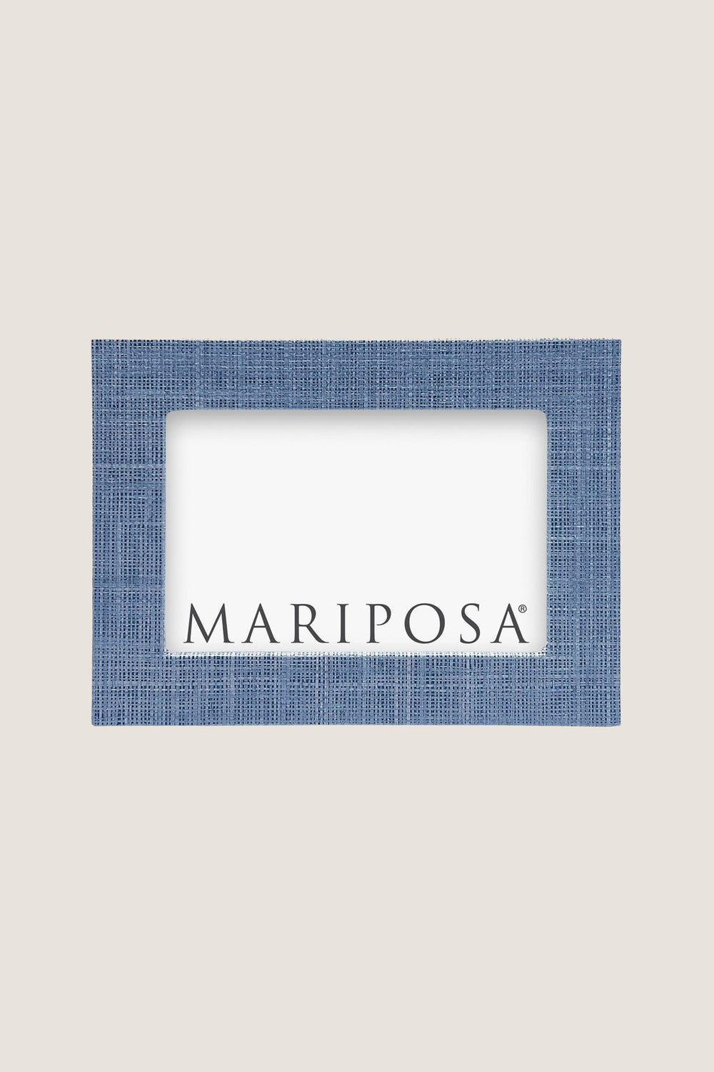 Heather Blue Faux Grasscloth 4x6 Frame