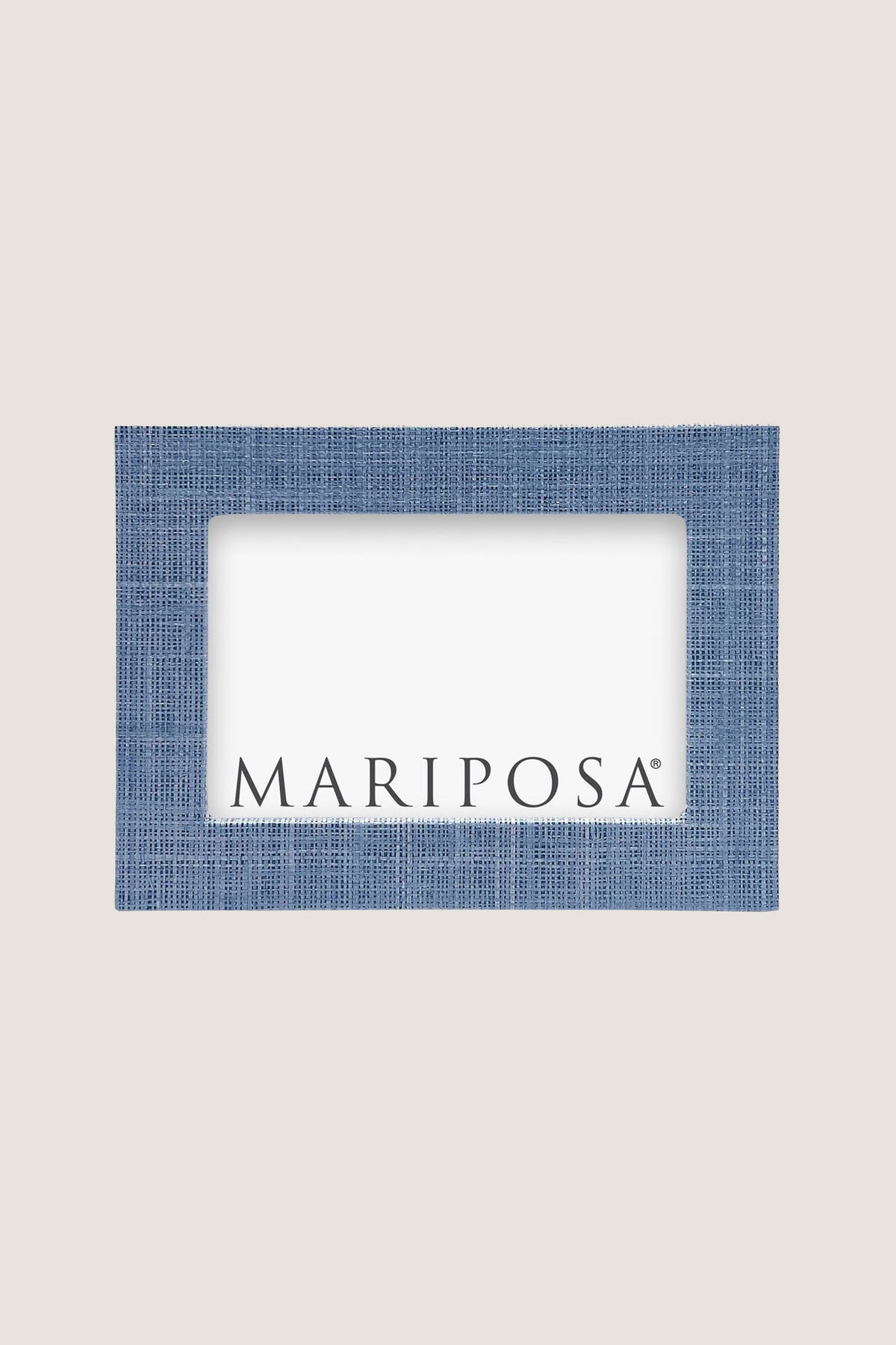 Heather Blue Faux Grasscloth 4x6 Frame