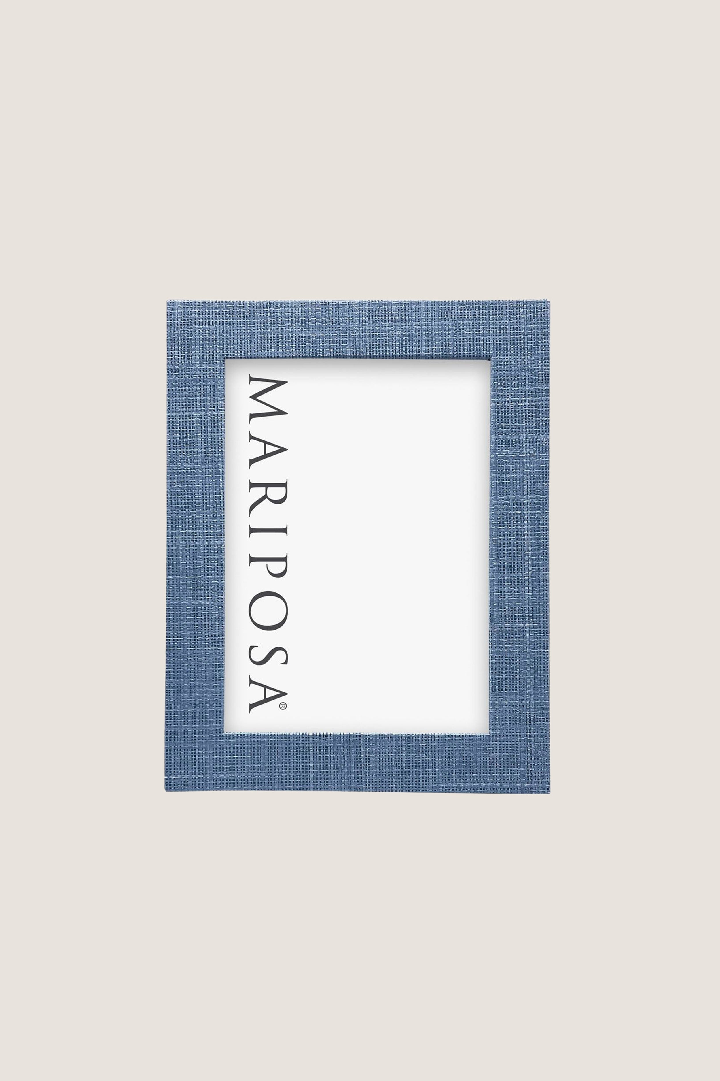 Heather Blue Faux Grasscloth 5x7 Frame
