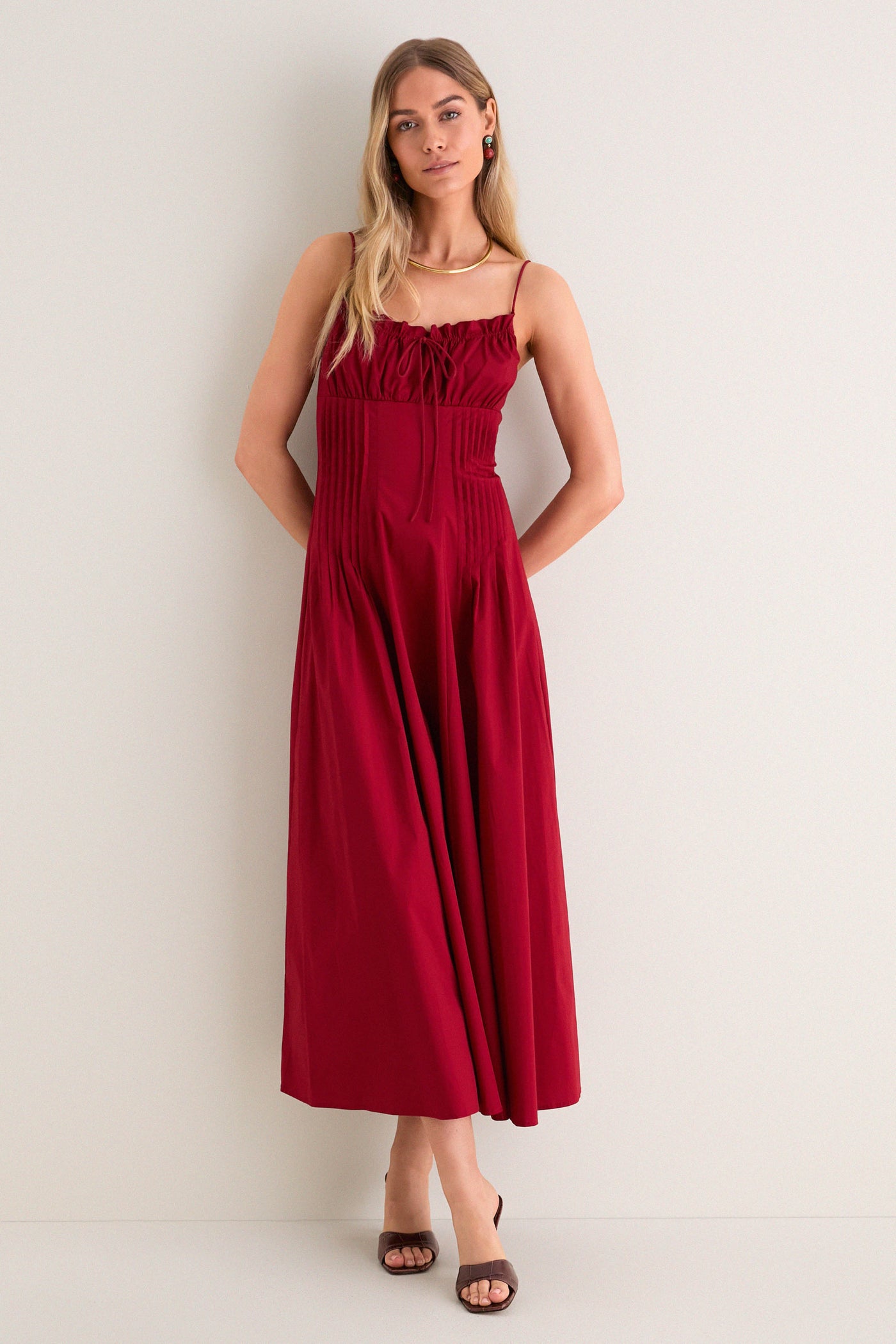 STAUD, Margi Dress in Rouge, Size 0