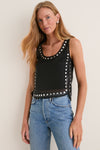 Black Studs Cara Top