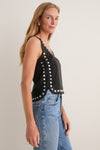 Black Studs Cara Top