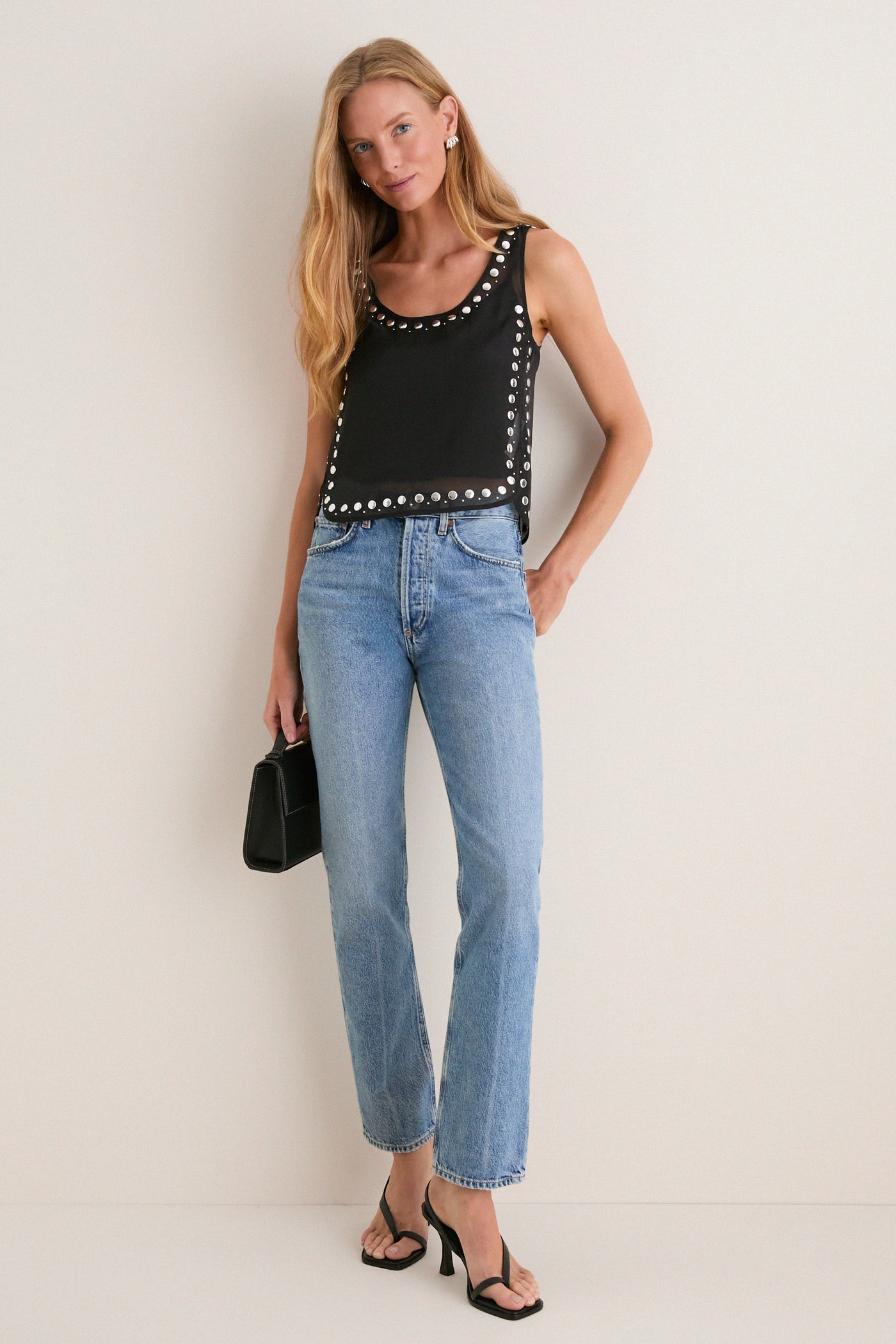Black Studs Cara Top