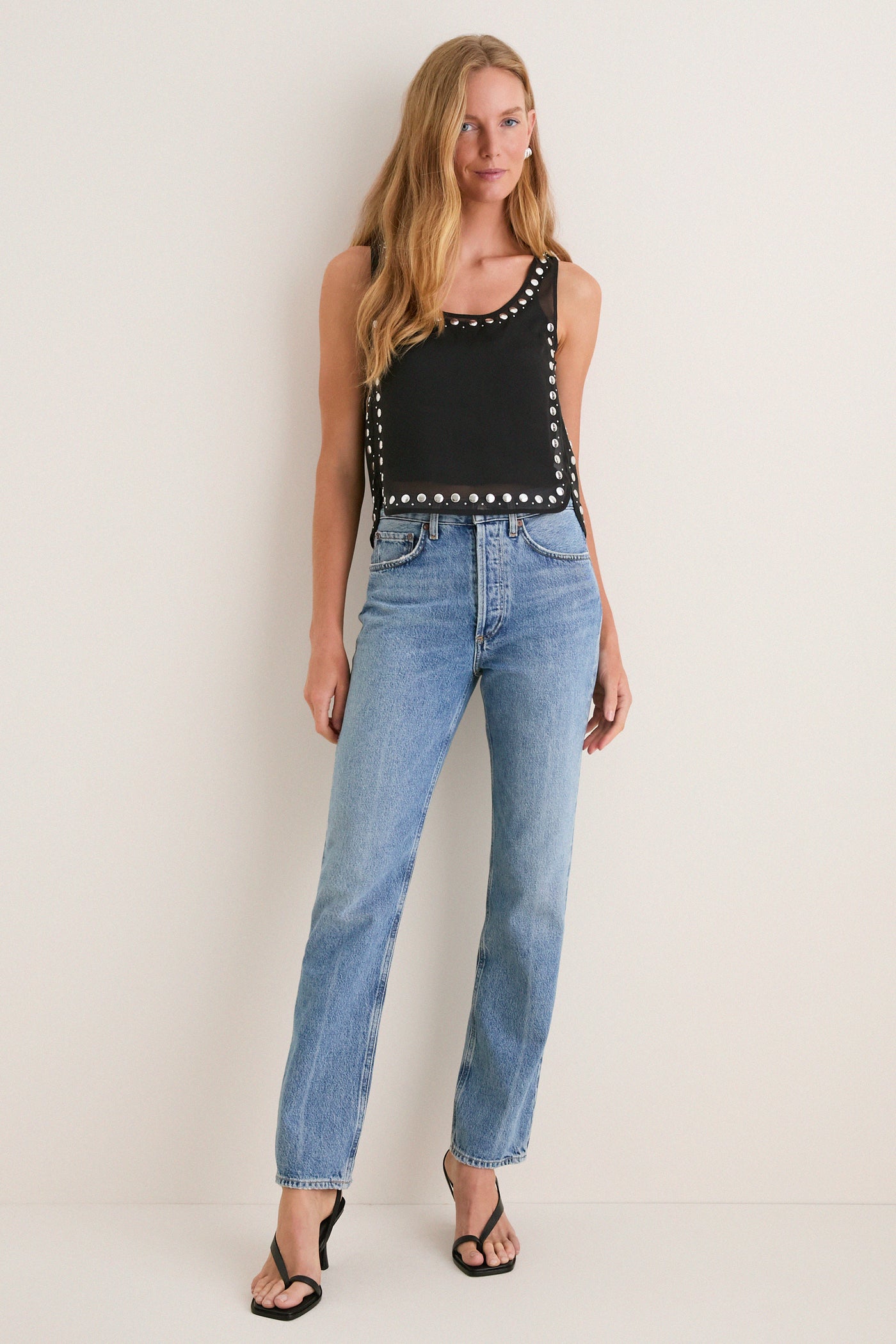 Black Studs Cara Top