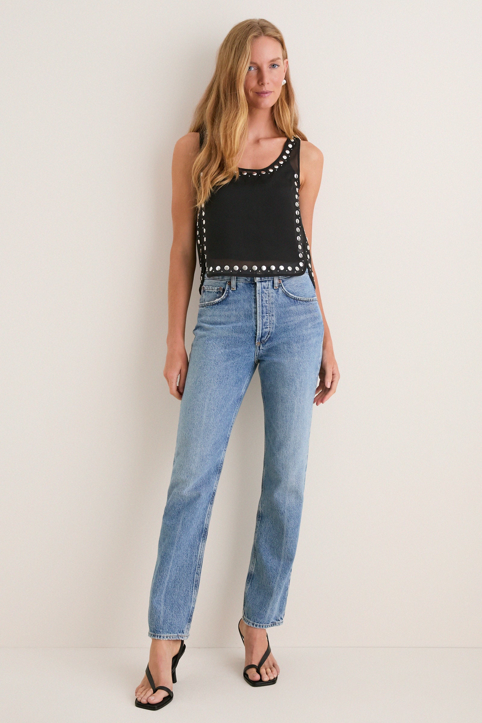 Black Studs Cara Top