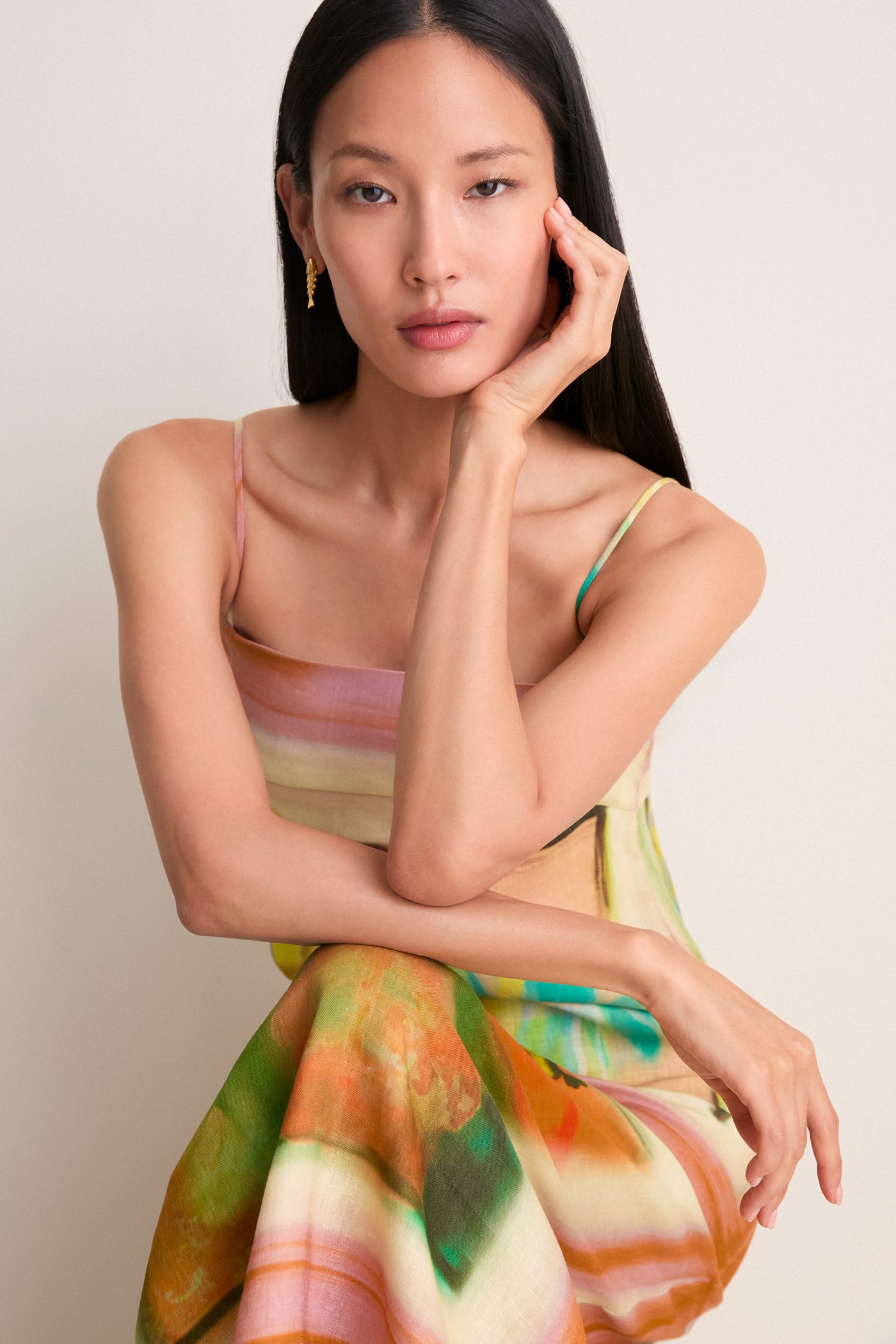 Superbloom Scarf Laura Linen Dress