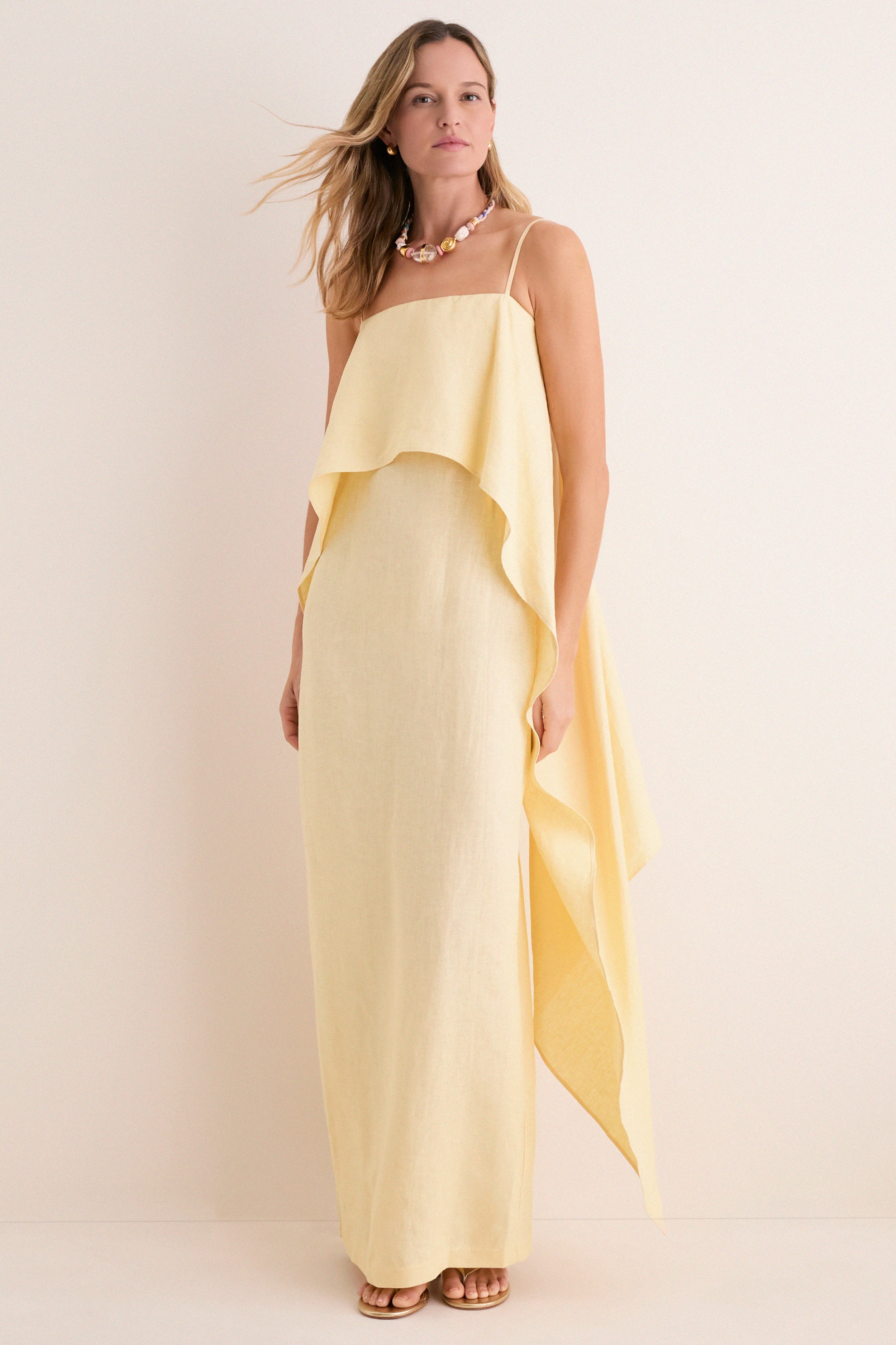 Butter Valencia Linen Dress