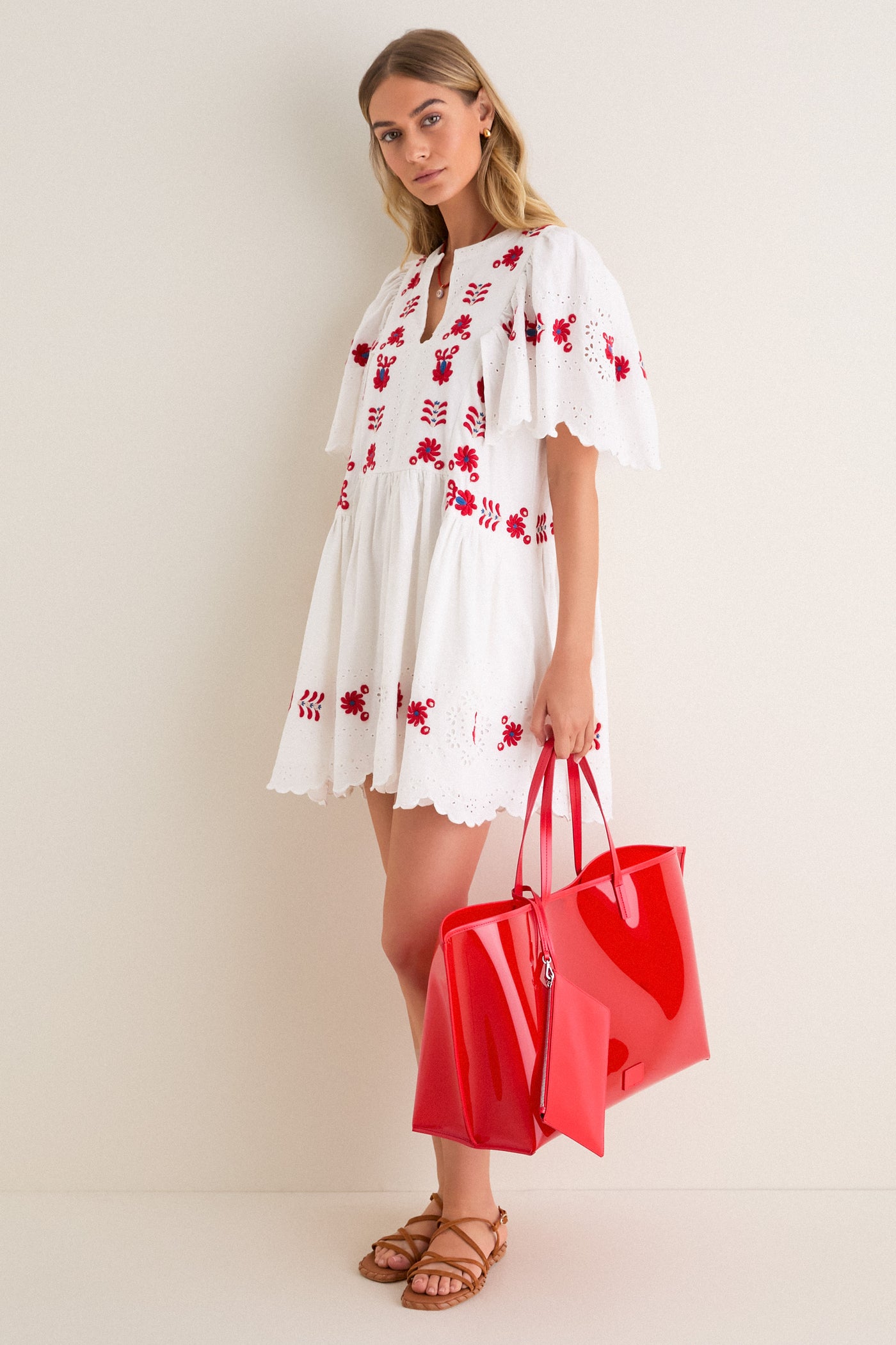 Red Rose Christos Large Tote