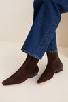 Espresso Suede Wally Flat Ankle Boot