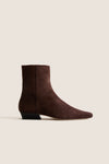 Espresso Suede Wally Flat Ankle Boot