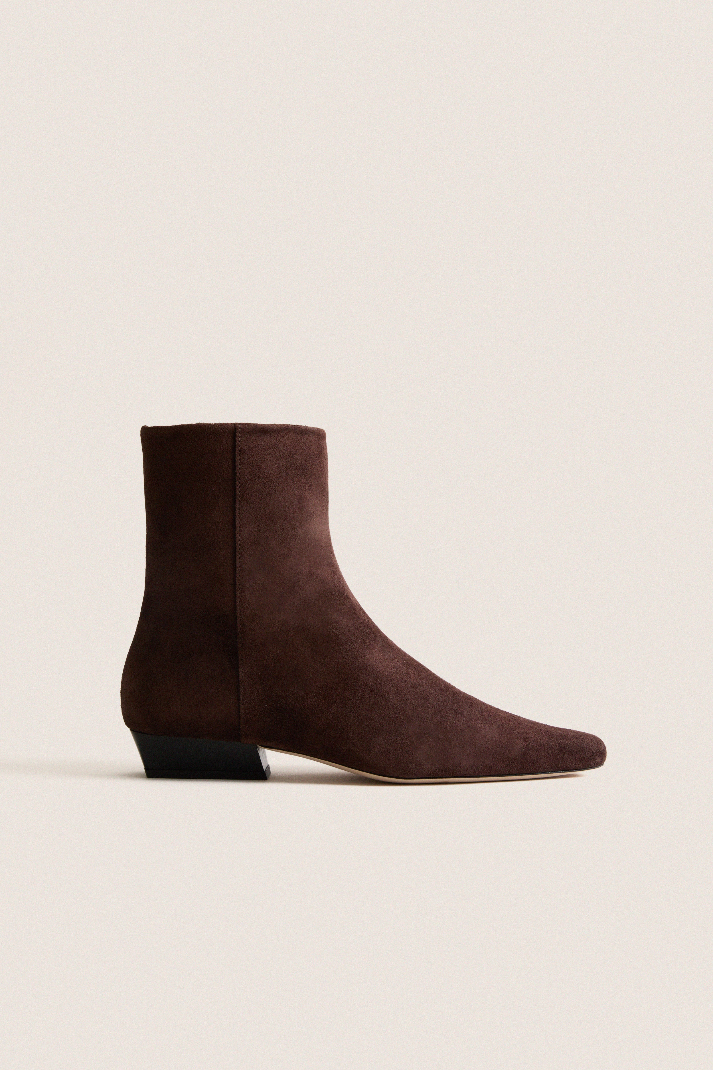 Espresso Suede Wally Flat Ankle Boot