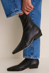 Black Wally Sock Flat Ankle Boot