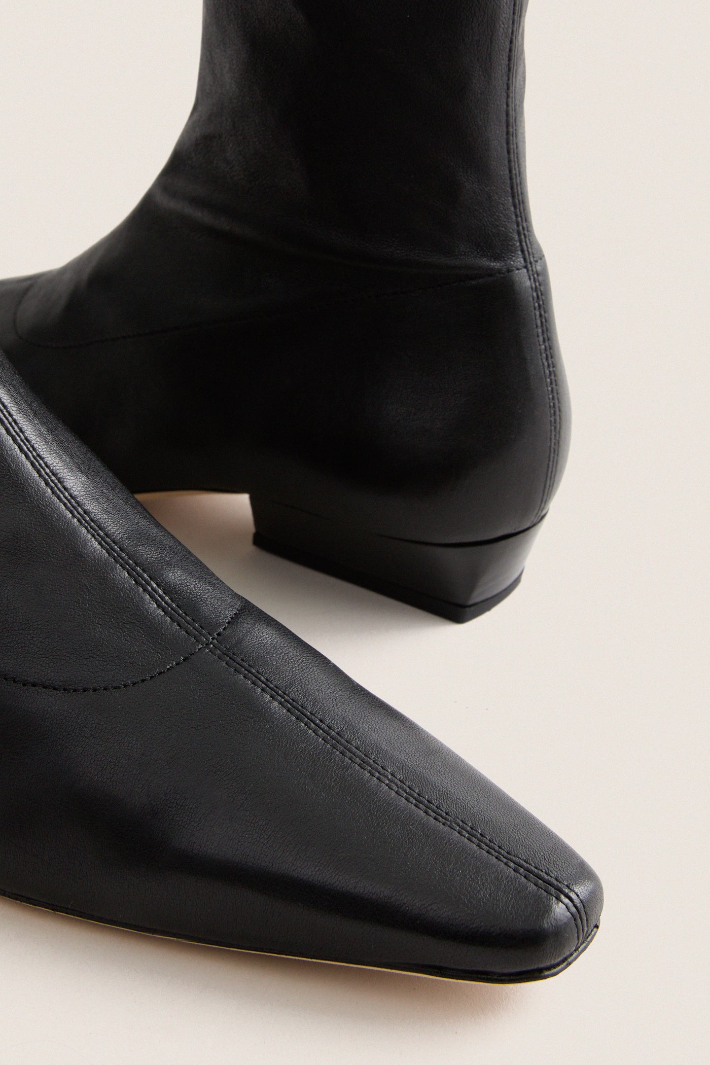 Black Wally Sock Flat Ankle Boot