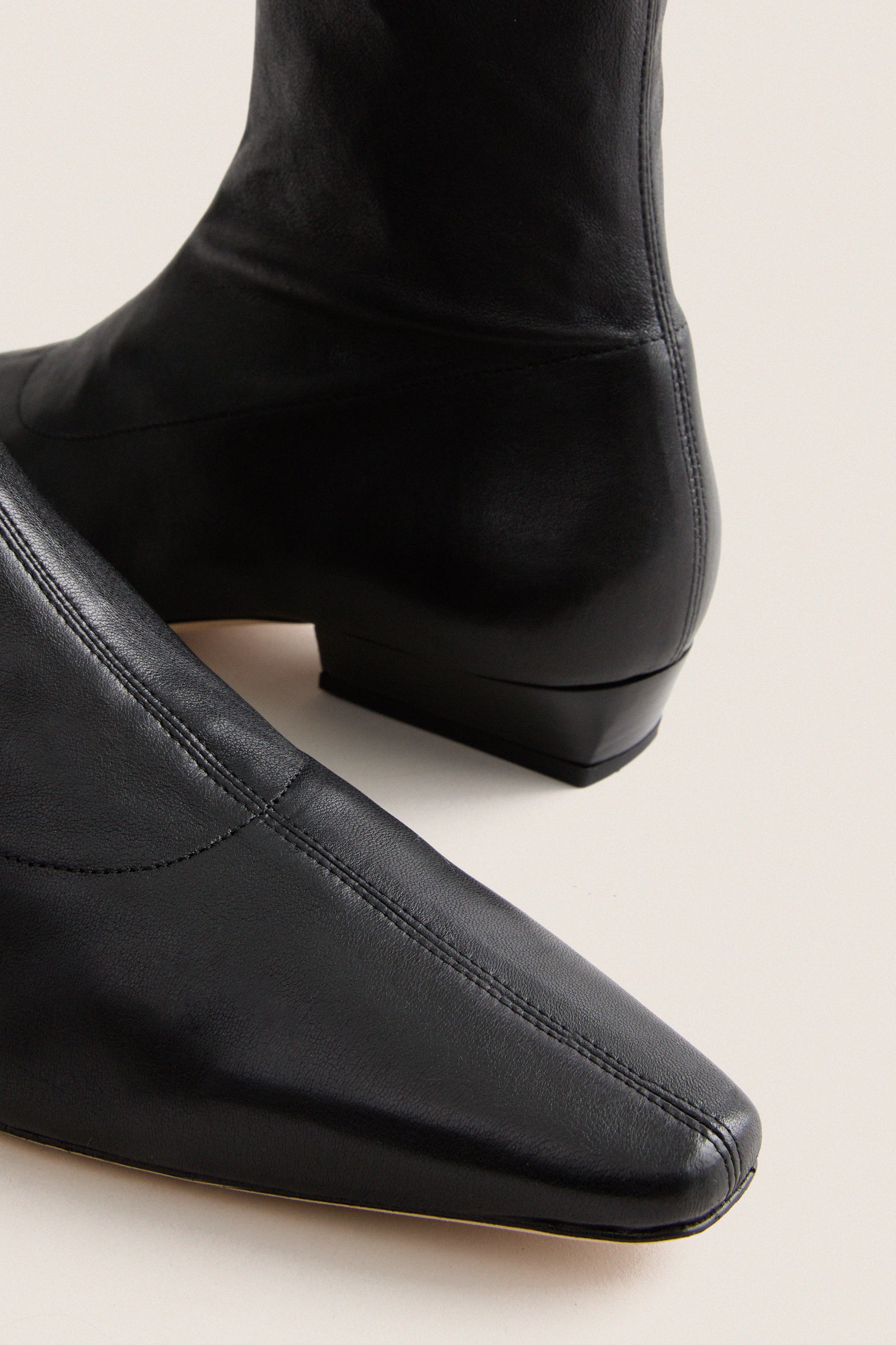 Black Wally Sock Flat Ankle Boot