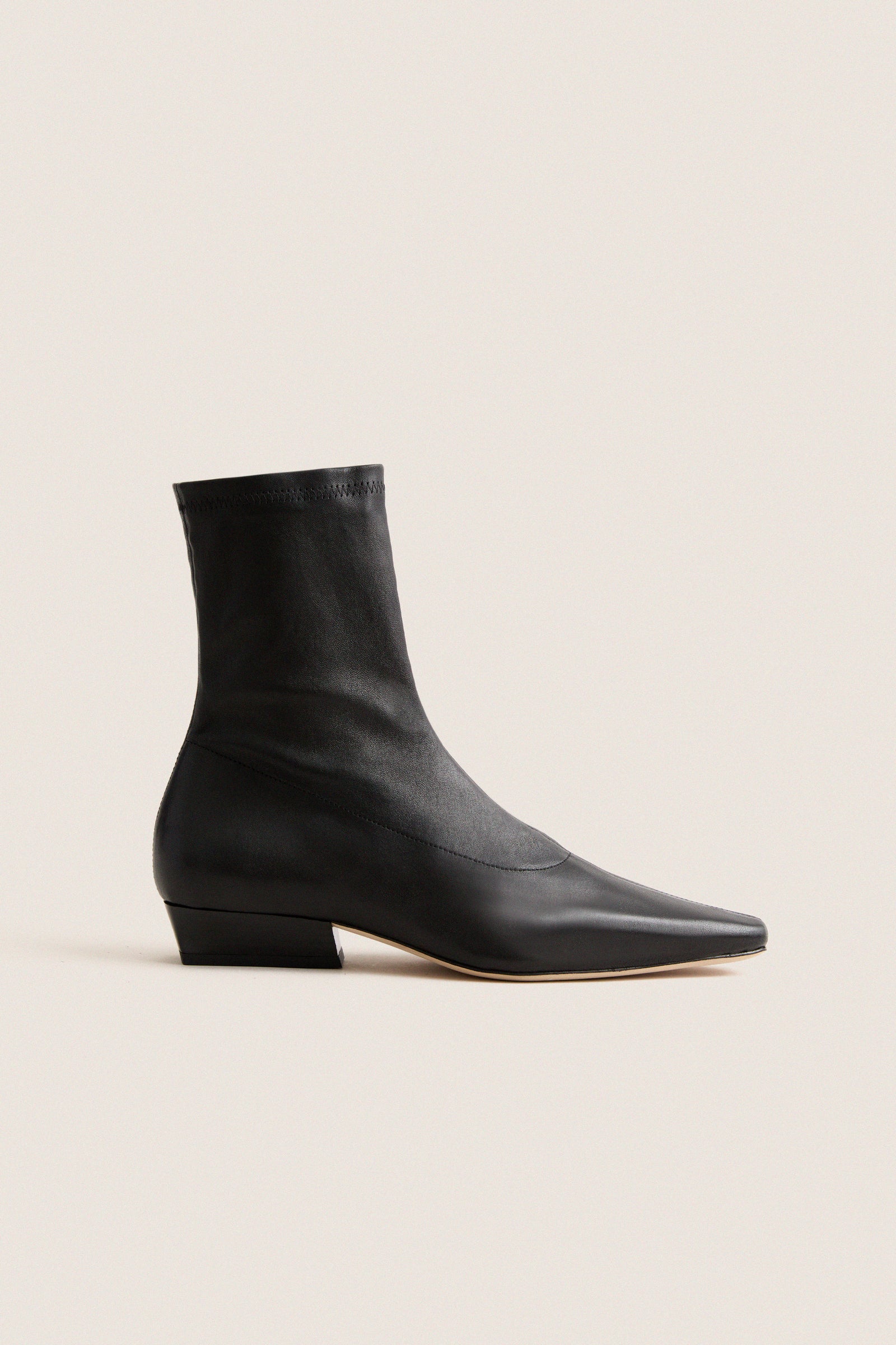 Black Wally Sock Flat Ankle Boot