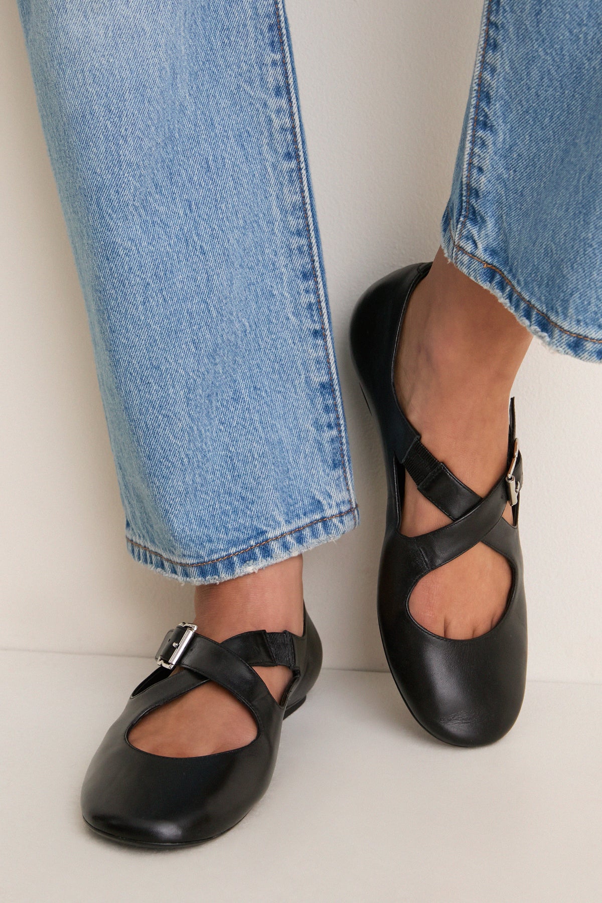 Black Molly Strappy Flats