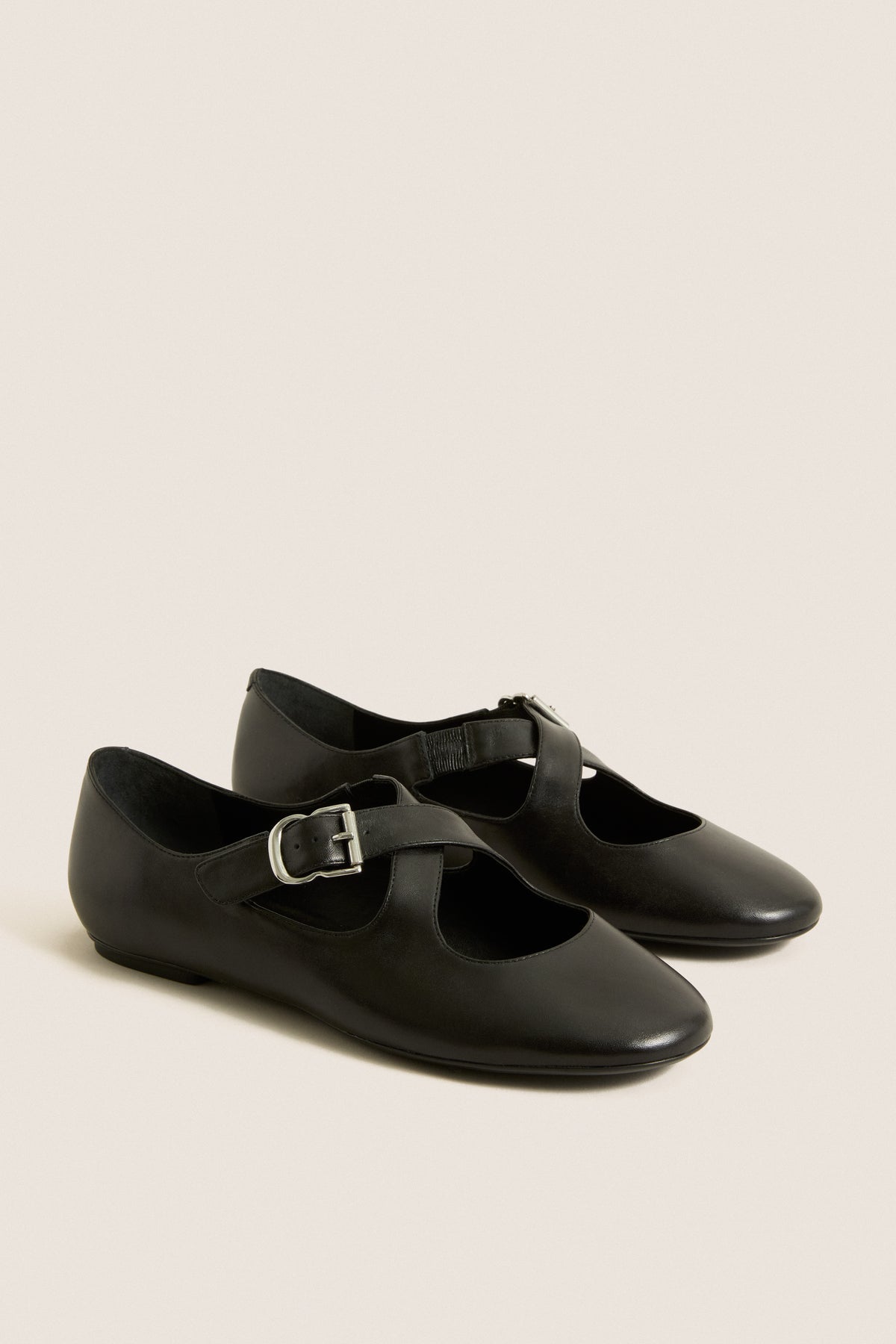 Black Molly Strappy Flats