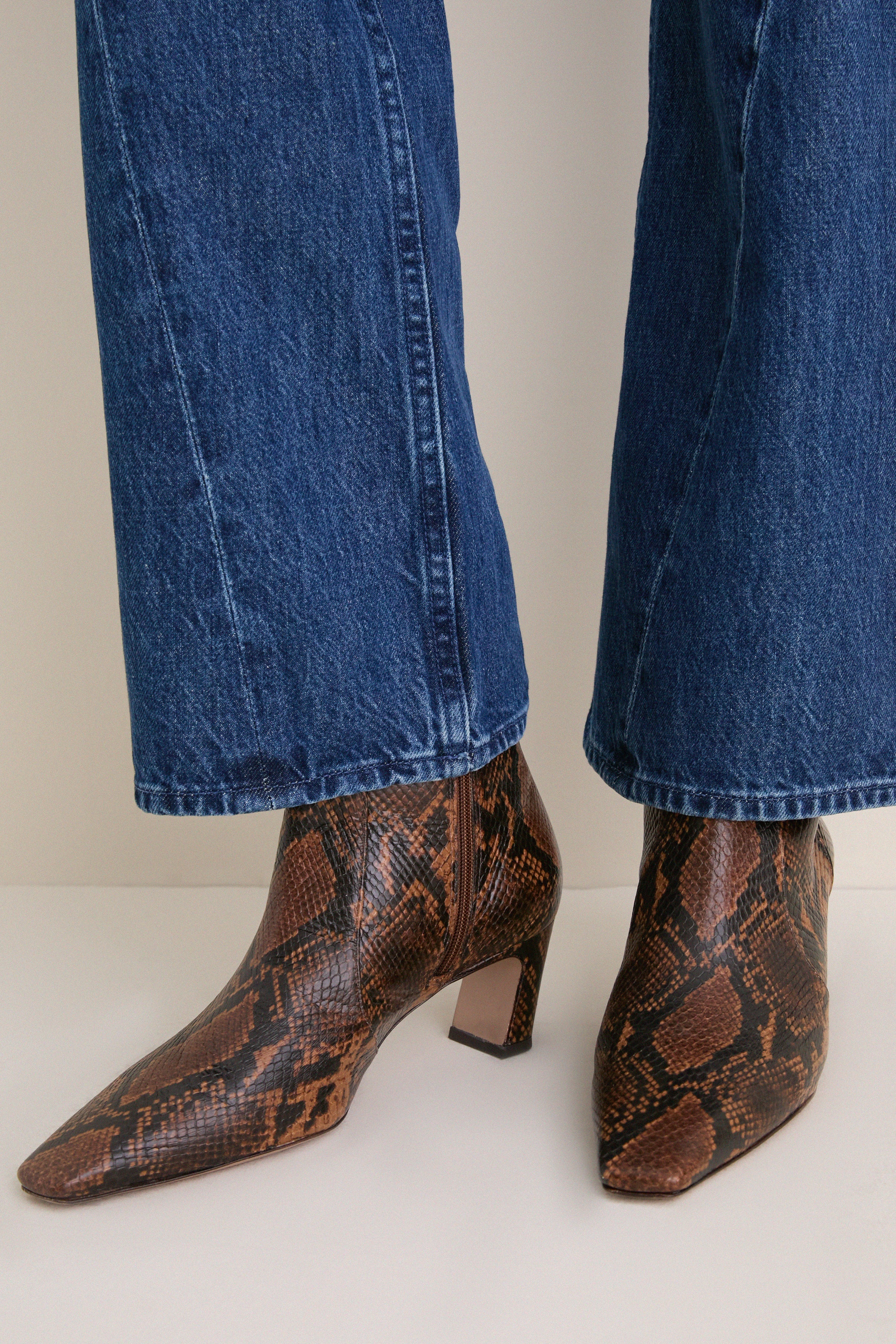 Pecan Brown Snake Dellia Boots