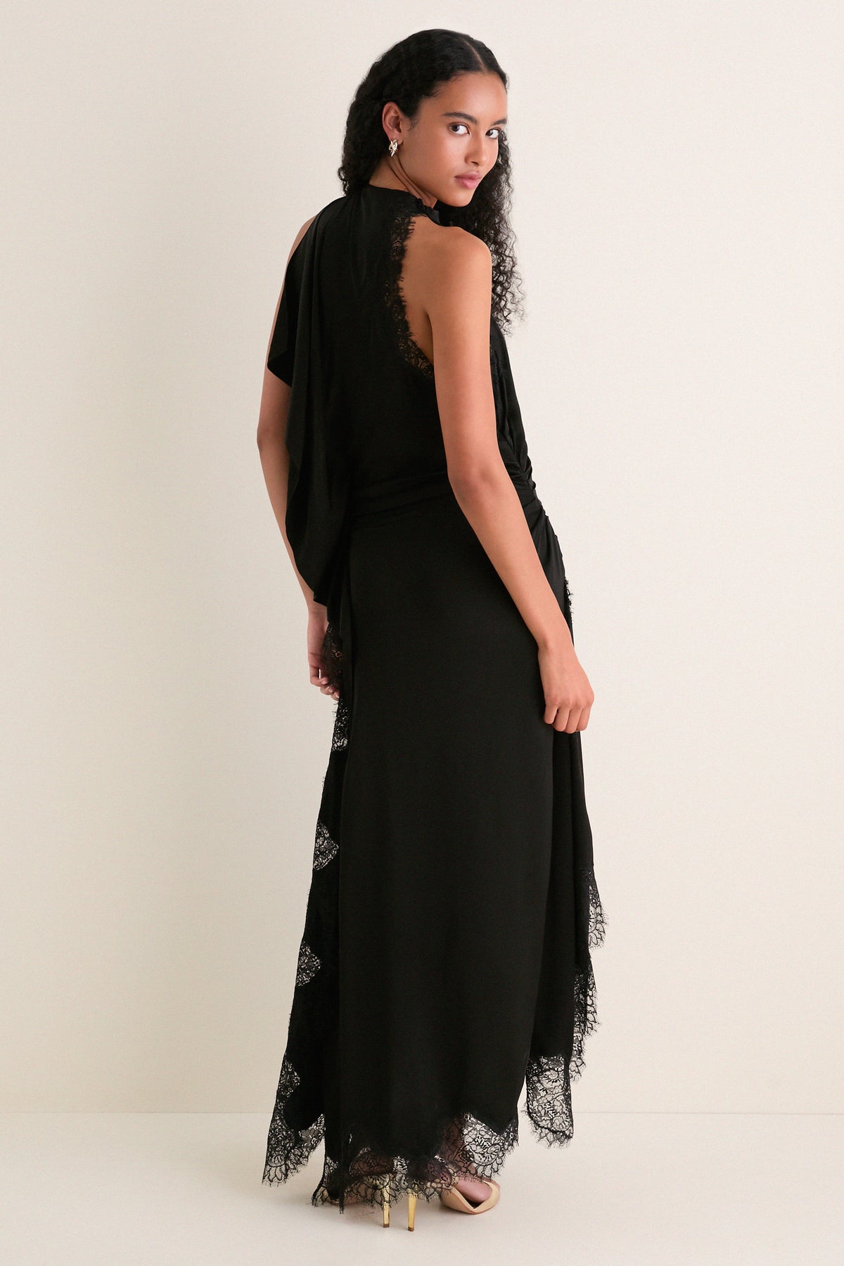 Black Lace Miriam Midi Dress