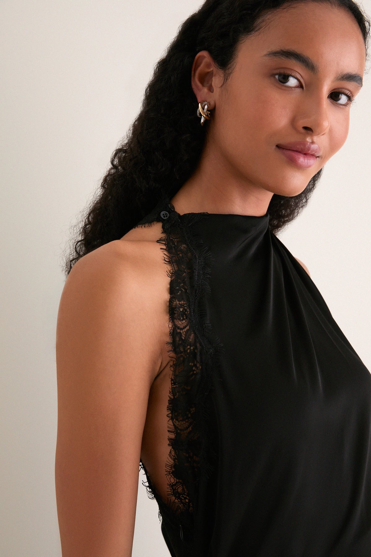 Black Lace Miriam Midi Dress