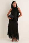 Black Lace Miriam Midi Dress