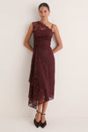 Marron Lace Gia Midi Dress