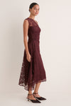 Marron Lace Gia Midi Dress