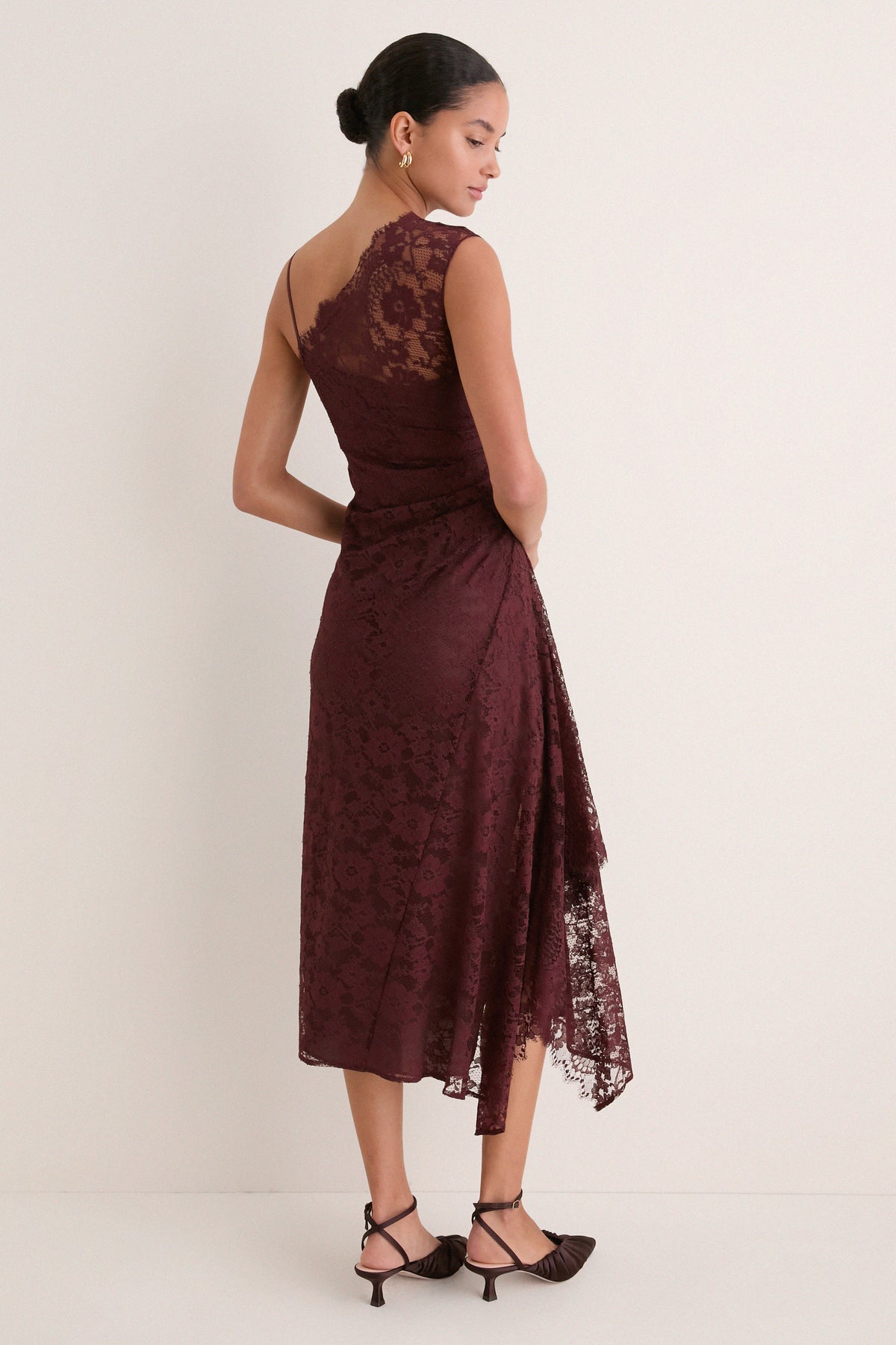 Marron Lace Gia Midi Dress