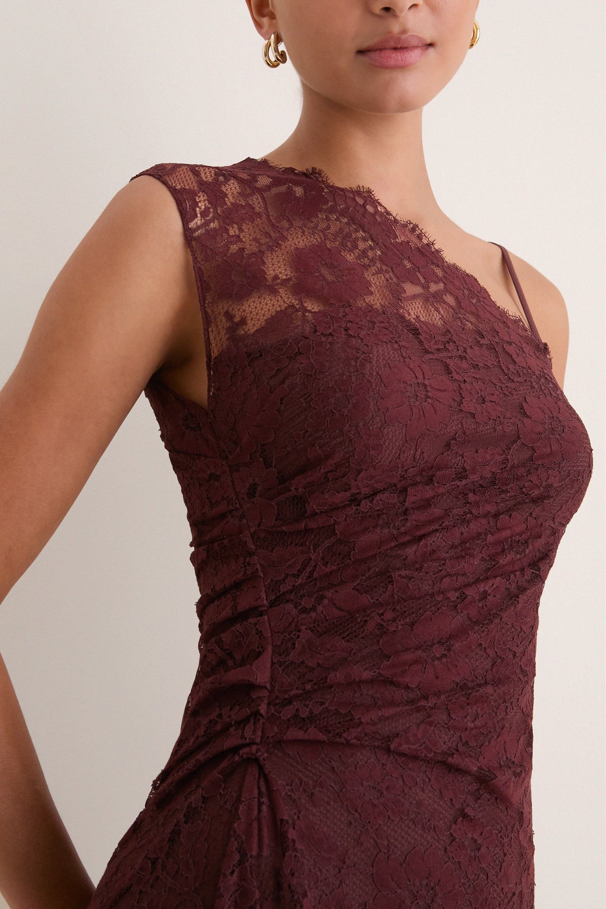 Marron Lace Gia Midi Dress