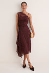 Marron Lace Gia Midi Dress