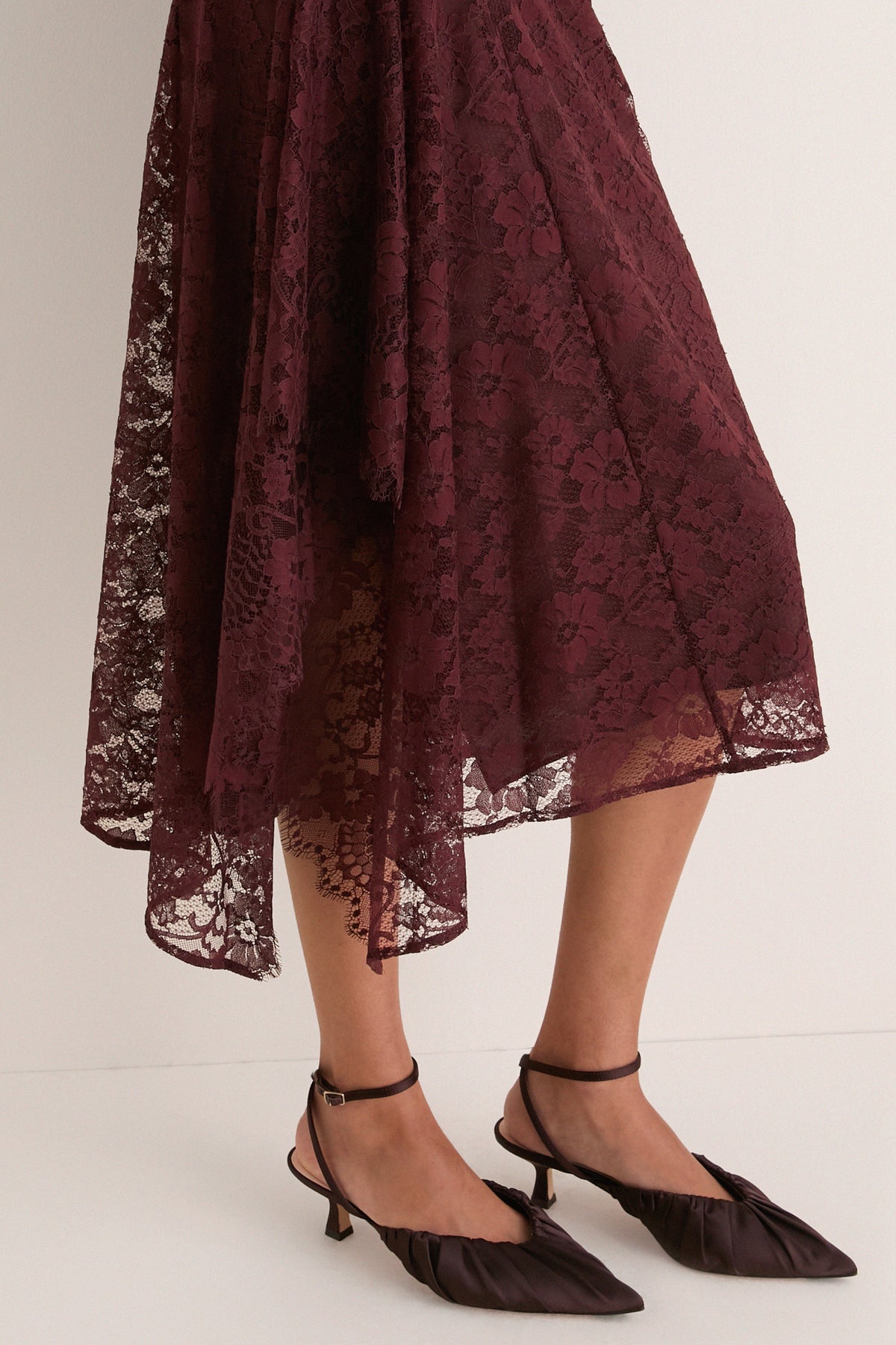 Marron Lace Gia Midi Dress