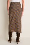 Pecan and Navy Jean Midi Skirt