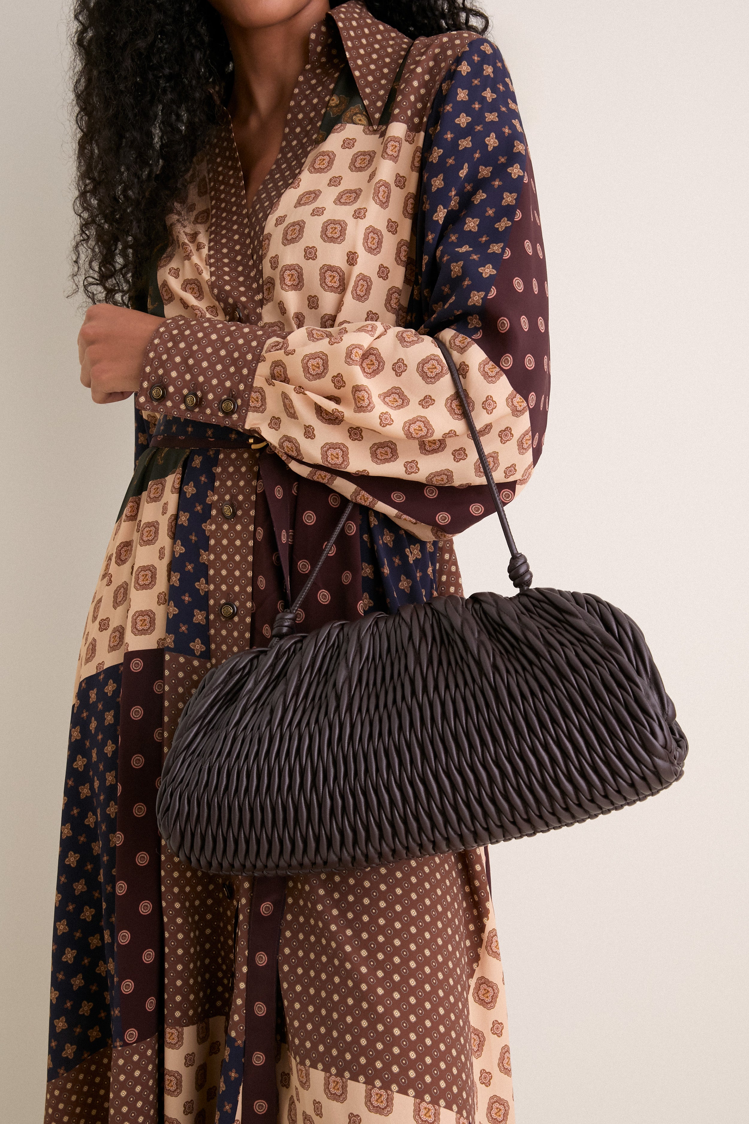 Ganache Woven Leather Faye Bag