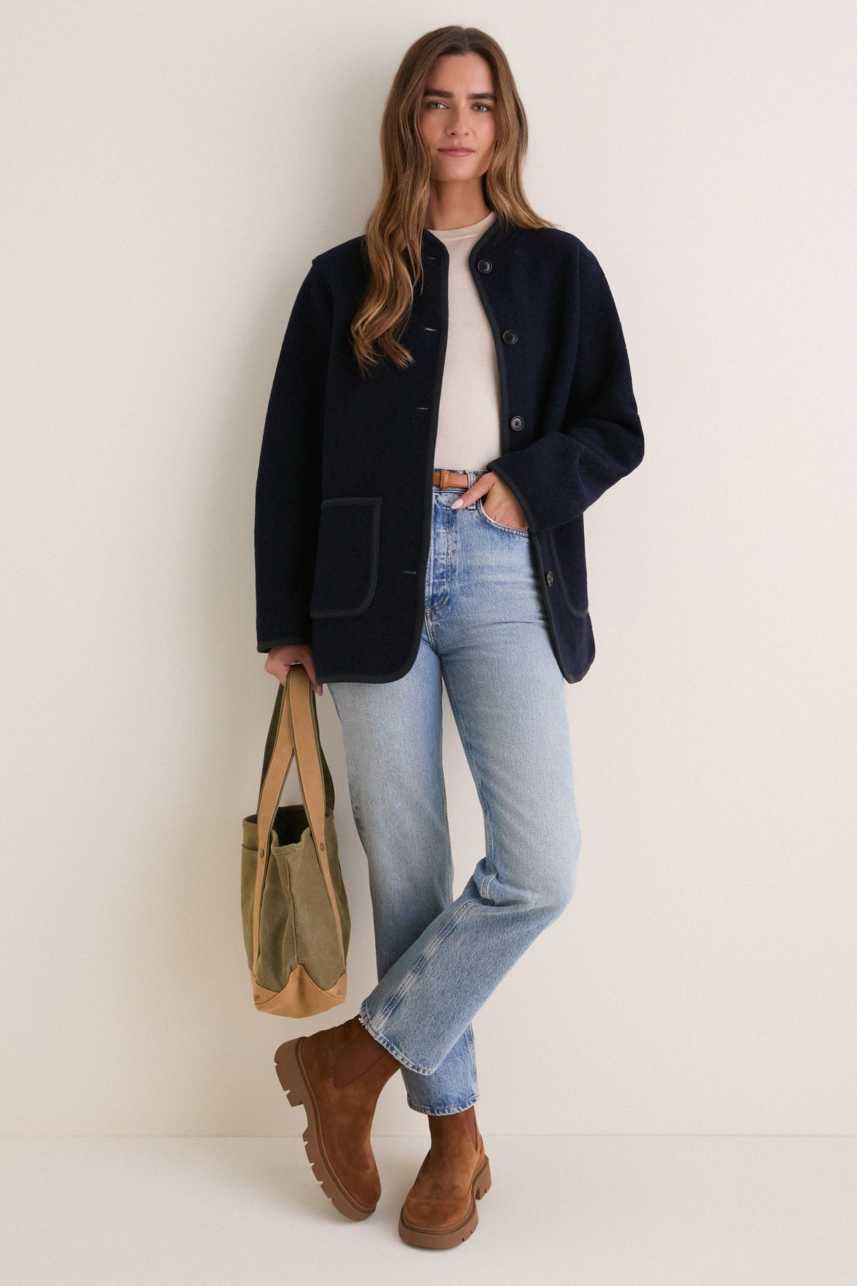 Brown Chelsea Wool Boots