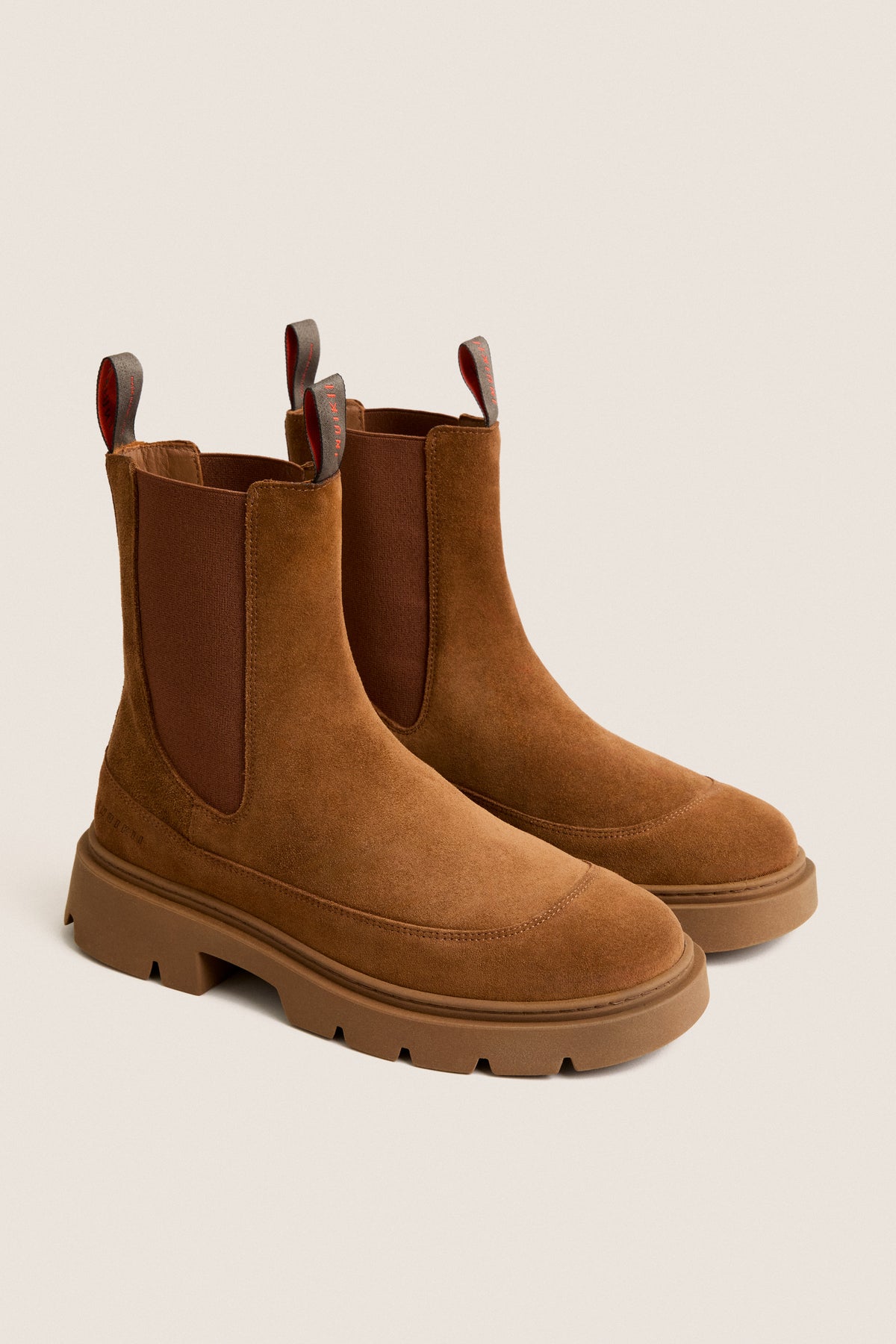 Brown Chelsea Wool Boots