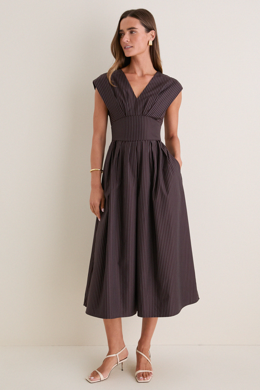 Espresso In Full Bloom Midi Dress