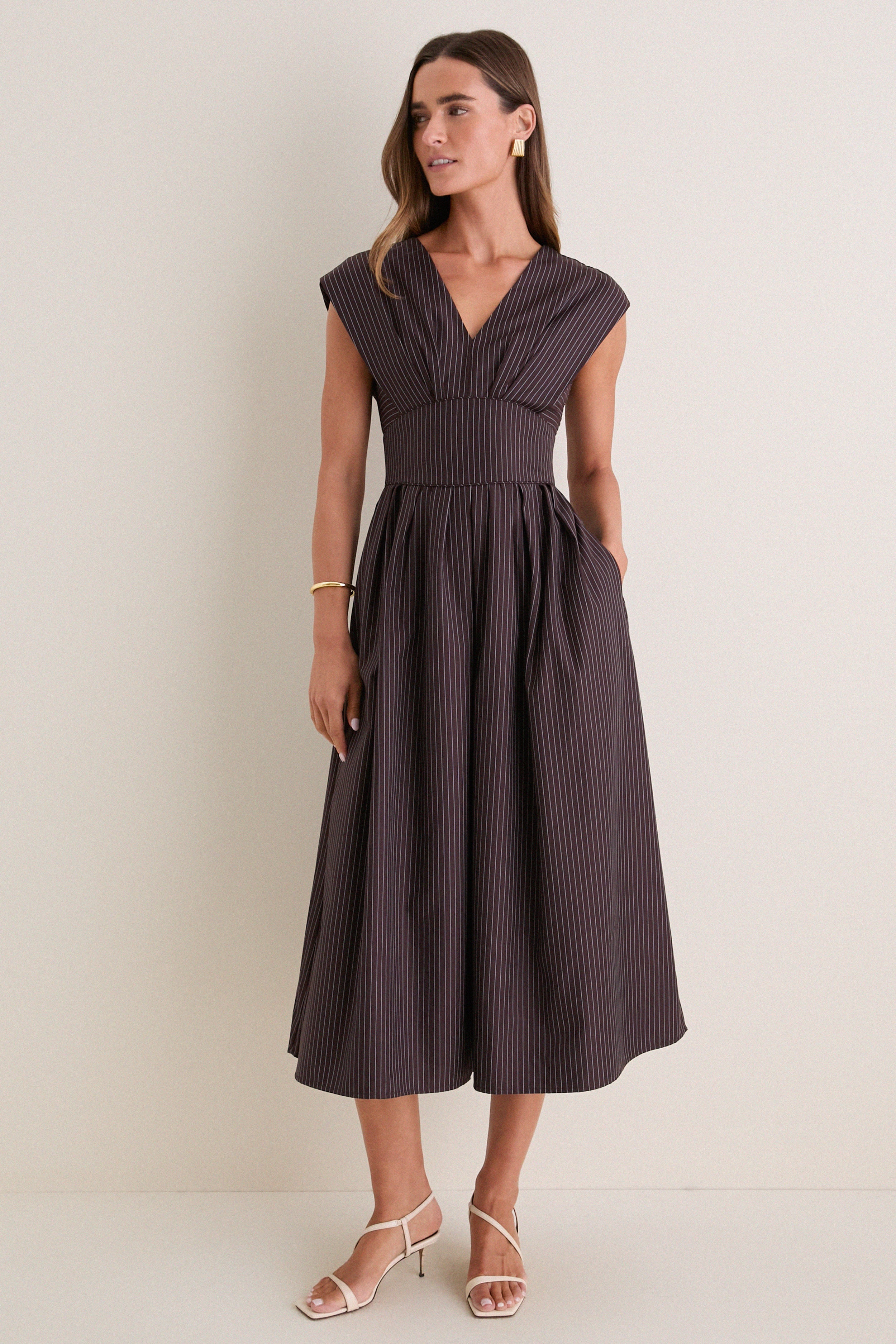 Espresso In Full Bloom Midi Dress