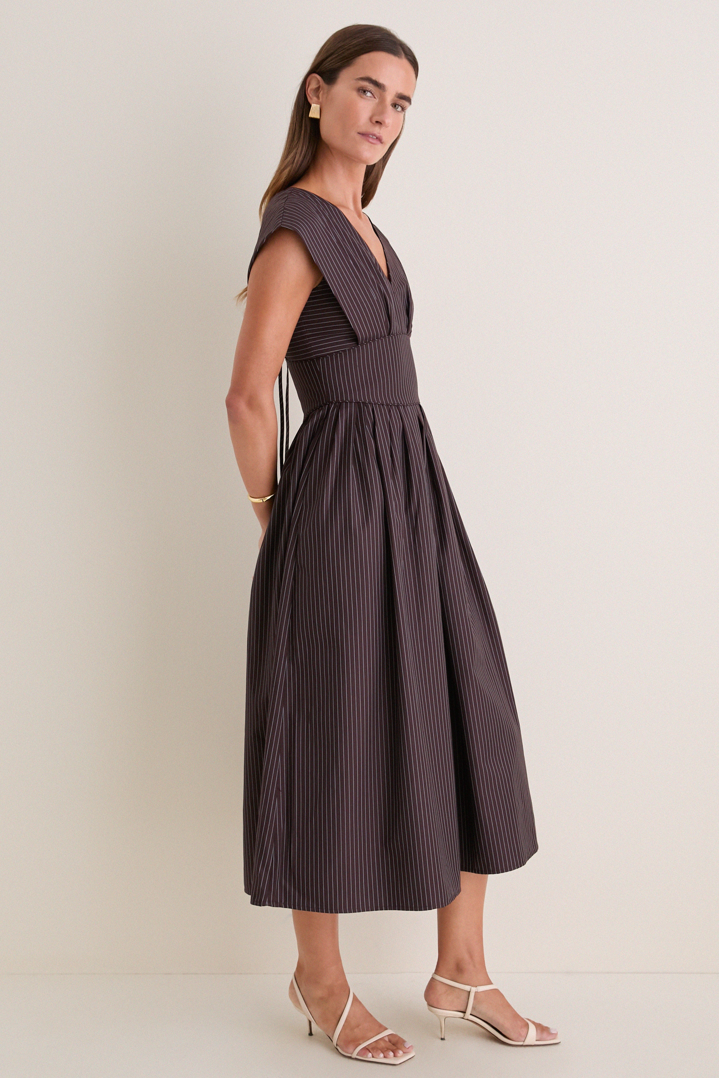 Espresso In Full Bloom Midi Dress