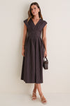 Espresso In Full Bloom Midi Dress