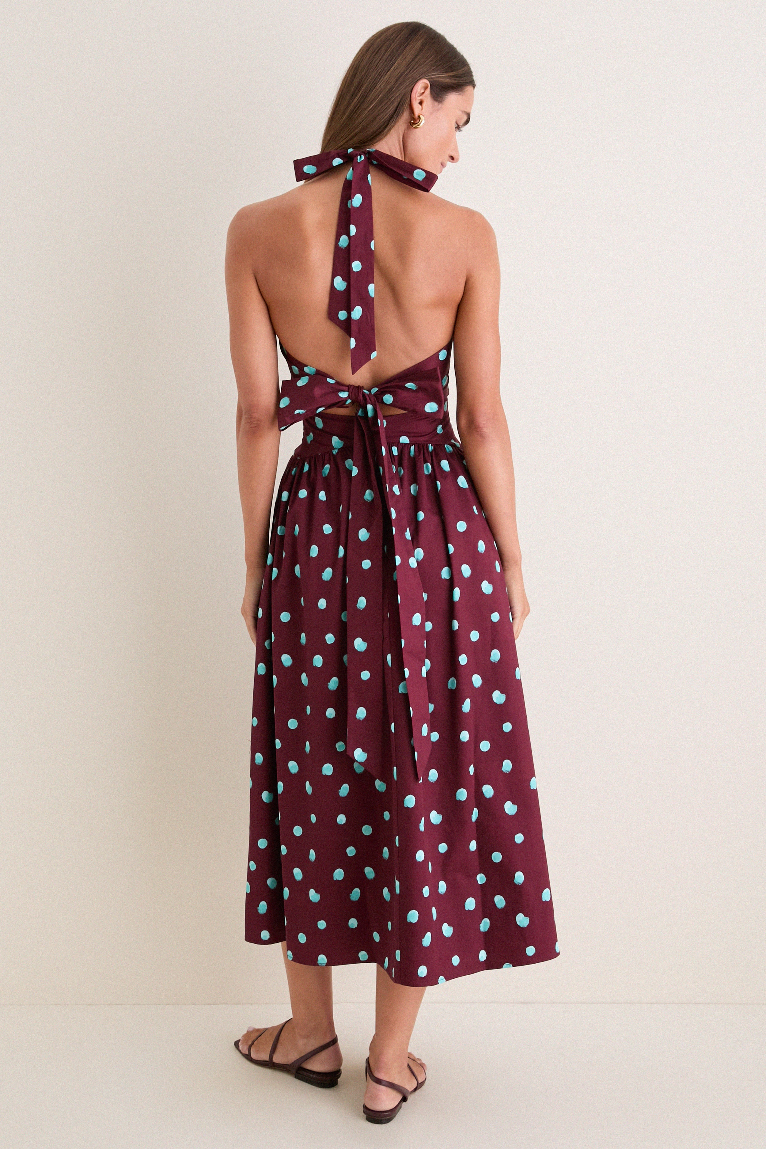 Maroon Halter in the Name of Love Midi Dress
