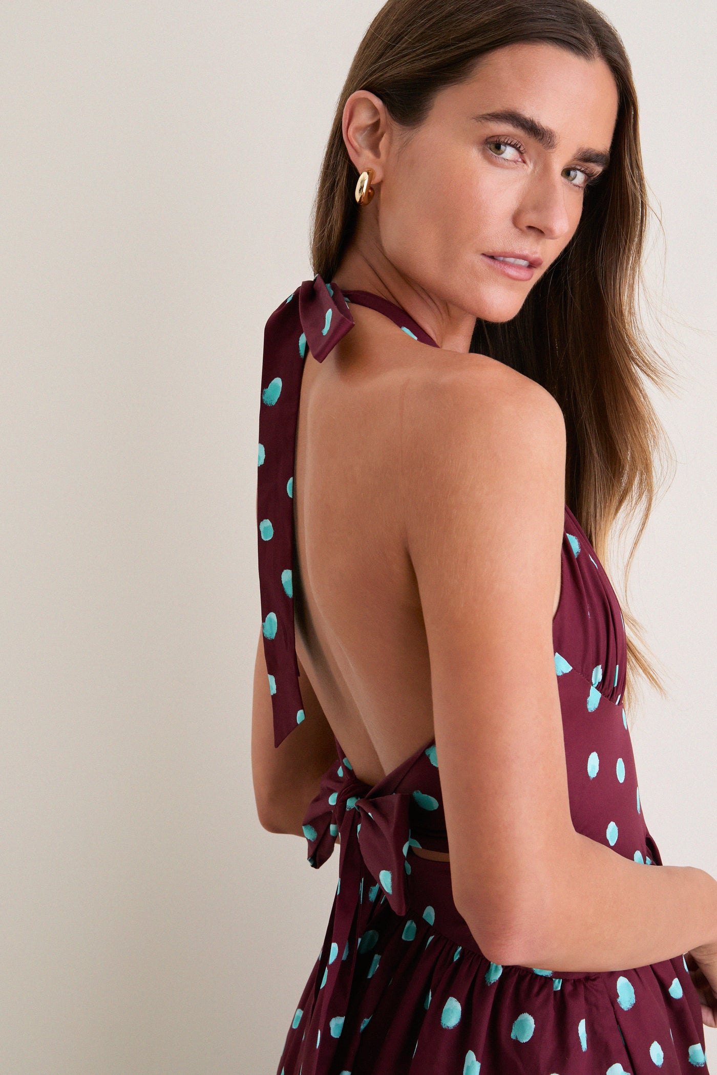 Maroon Halter in the Name of Love Midi Dress