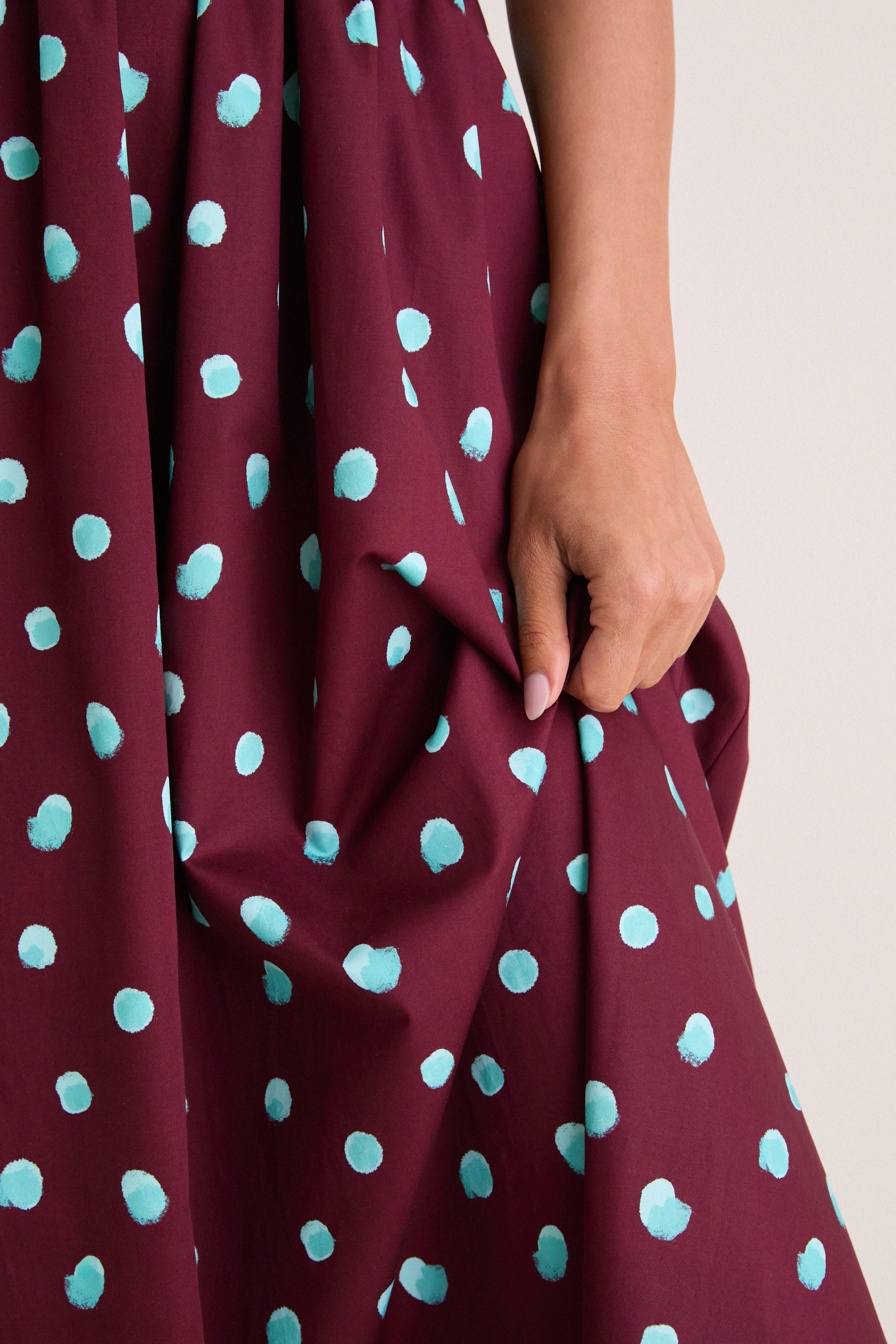 Maroon Halter in the Name of Love Midi Dress