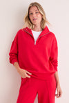 Red Marl Hawley Half Zip Sweat