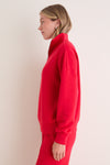 Red Marl Hawley Half Zip Sweat