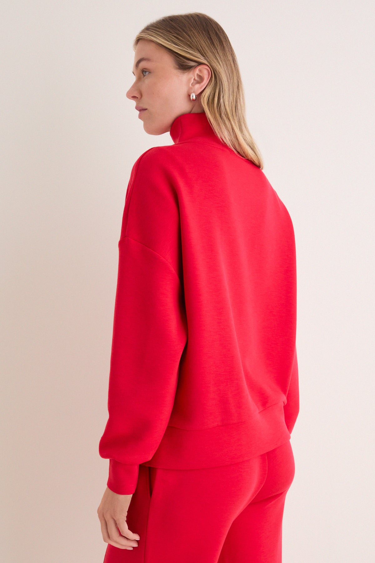 Red Marl Hawley Half Zip Sweat