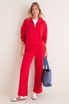 Red Marl Hawley Half Zip Sweat