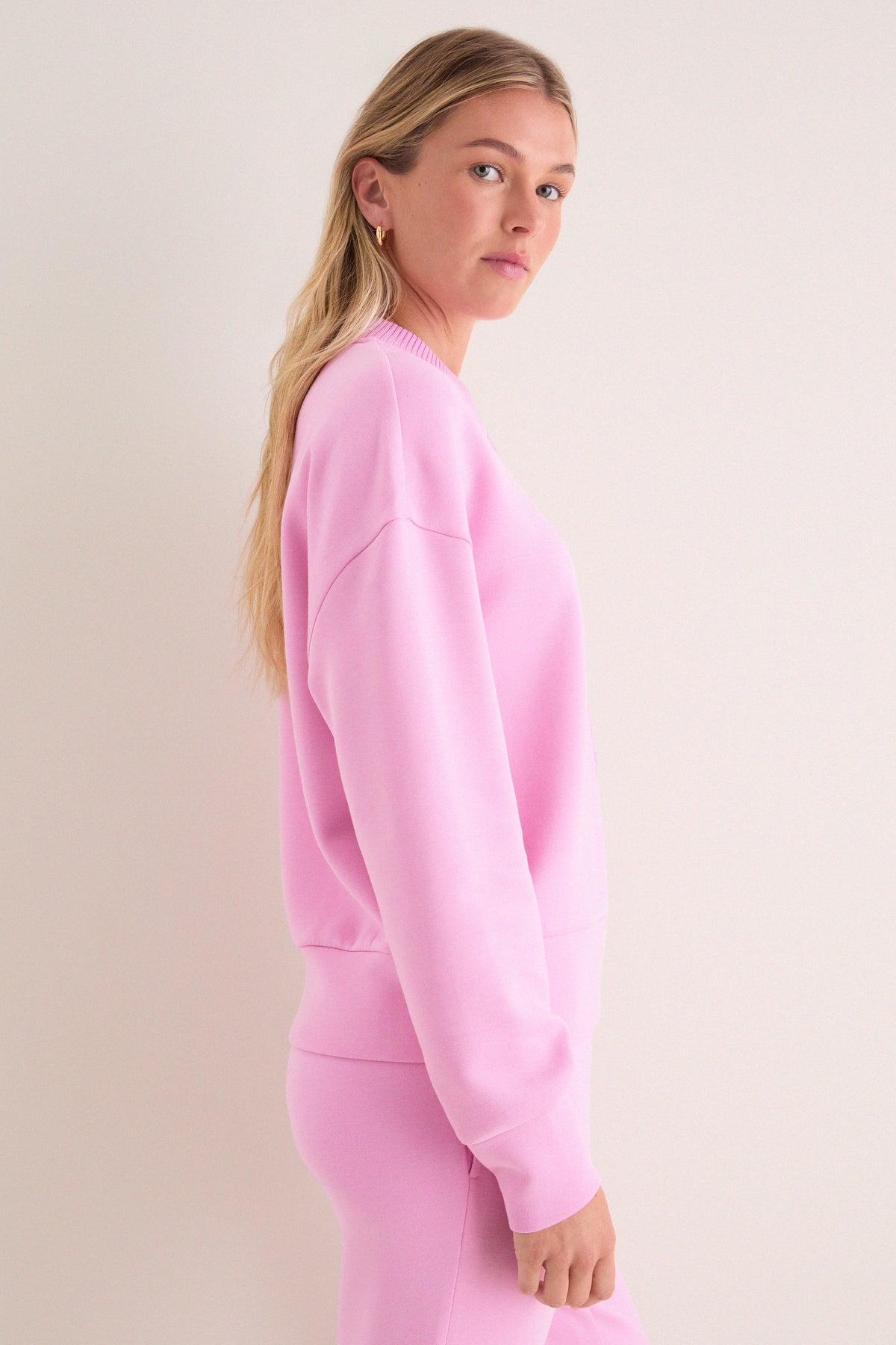 Moonlite Mauve Reena Button Front Sweat