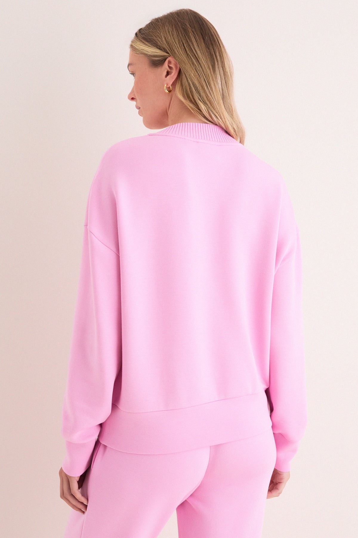 Moonlite Mauve Reena Button Front Sweat